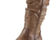 Mustang Shoes Winterstiefel, Langschaftstiefel, Blockabsatz, mit Raffungen am slouchy Schaft