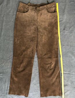 Leder Jeans Nubuk Lederhose in dunkel Braun Grösse 42 M - Köln