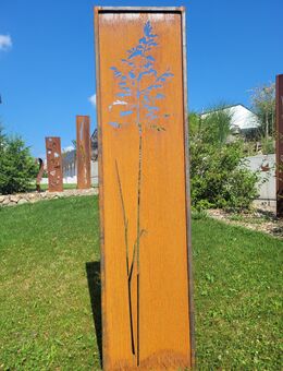 Schmale Sichtschutzwand "Gräser" Edelrost Sichtschutz Stele - Kraftisried