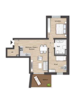 Helle und geräumige 3-Zimmer-Wohnung im Neubau mit Balkon – Ideal für moderne Lebensansprüche! - Bamberg