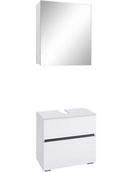 Home affaire Badmöbel-Set Wisla, (Set, 2-St), Spiegelschrank, WBU mit Siphonausschnitt u. Push-to-open, Breite 60 cm