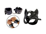 2 Teilig Handschellen mit Kette und Augenmaske Katzenmaske BDSM Kostüm Rollenspiele 19,90€* - Villingen-Schwenningen