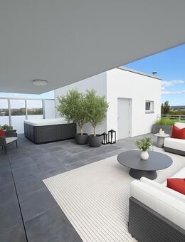 5-Zimmer-Wohnung mit riesiger Aussichtsterrasse, 136 qm, in MFH, 2018 kernsaniert, EBK - Köngen