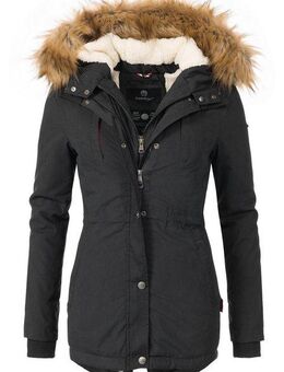 Marikoo Wintermantel Akira edler Winterparka mit Kunstfellkapuze