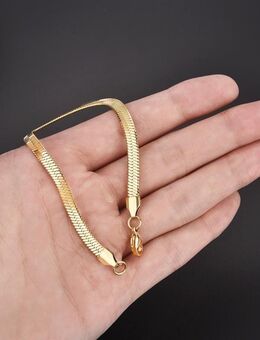 ☝️☝️☝️ Armband Edelstahl Gold Schlange flach,16 oder 18 cm, NEU ⭐⭐⭐⭐⭐ - Gersthofen