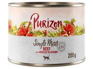 Purizon Single Meat 12 x 200 g - Rind mit Hibiskusblüten