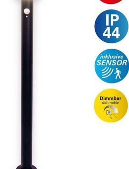 näve LED Solarleuchte Nora, Bewegungsmelder, LED fest integriert, Warmweiß, inkl. Bewegungsmelder, stufenweise dimmbar, H: 86cm, mit Erdspieß