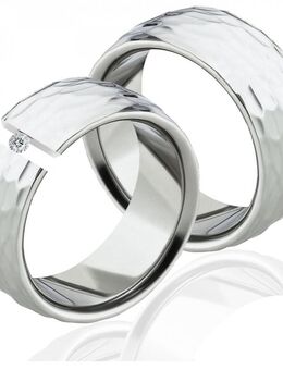 Partnerringe LUC48 mit Diamant und Gravur - Aholming