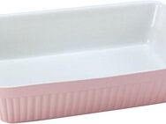 CreaTable Auflaufform Pastell Kitchen, Steinzeug, (1-St), klassisches Streifenrelief, umlaufender Kantenschutz, Pastellfarben
