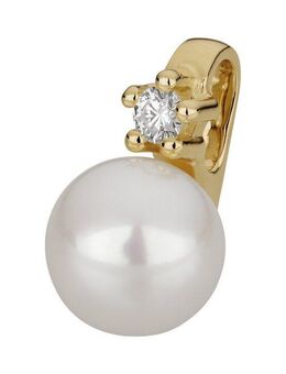 Orolino Kettenanhänger 585 Gold mit Brillant 0,03ct. + Perle weiß 5,5-6mm