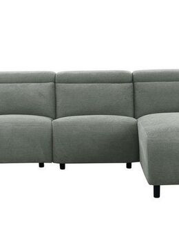 Home affaire Ecksofa SKAANE in Cord, L-Form, 274 cm, manuelle u. elektrische Funktion, rundes Design, Kopfteilverstellung, Federkernpolsterung