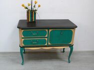 Alte Chippendale Sideboard Kommode Malachit-Grün + Sahara-Gelb, Shabby Chic Vintage - Sinzig