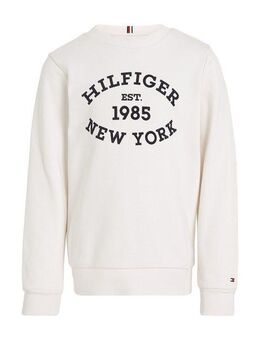 Tommy Hilfiger Sweatshirt MONOTYPE FLOCK REG SWEATSHIRT Baby bis 2 Jahre, mit Frontprint, Rundhals, Langarm