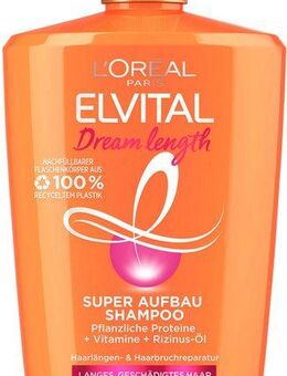 L'ORÉAL PARIS Haarshampoo Elvital Dream Length Shampoo, Spendet Feuchtigkeit, mittlere Deckkraft, passt sich dem Hautton an.