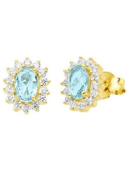 Firetti Paar Ohrstecker Schmuck Geschenk Silber 925 Ohrschmuck Blüte, mit Kristallstein, Zirkonia (synth)