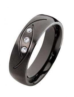 Damenring schwarz Edelstahl DE299 - Aholming