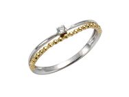 CELESTA Fingerring 375 Gold zweifarbig Zirkonia weiß