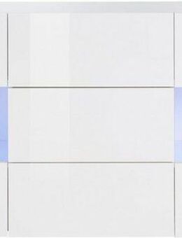 INOSIGN Sideboard Real,Vitrine,Kommode,Schrank, komplett hochglanz lackiert, mit 2 Glastüren und 3 Schubladen ohne Griff, Breite 180