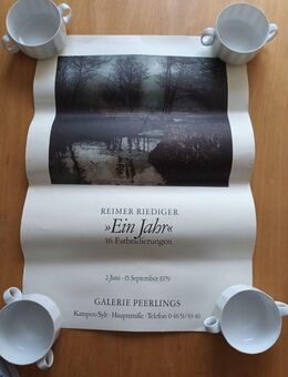 Poster Reimar Riediger "Ein Jahr" Galerie Peerlings Sylt von 1979 ca. 40x54cm - Essen