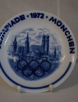 Teller OLYMPIADE 1972 MÜNCHEN Echt Kobalt !!!Only For Volunteers!!! NEUWERTIG - Ochsenfurt