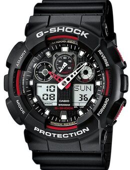 CASIO G-SHOCK Chronograph GA-100-1A4ER, Quarzuhr,Armbanduhr,Herrenuhr,digital, bis 20 bar wasserd.Resinarmband