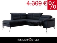 Ecksofa 225x256cm elektr Relaxfunktion Blau Schwarz Lederoptik - Köln