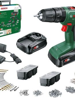 Bosch Home & Garden Akku-Schlagbohrschrauber EasyImpact Systembox, 241 teilig, mit 2 Akkus 18V/1,5Ah und Ladegerät