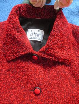 NEU * 50er Jahre * Rockabilly- Style * Bouclé * Woll * Kurz * Blazer * Jacke "la belle CREATION" Gr. 38- 40/ S- M * rot- schwarz * - Riedlingen