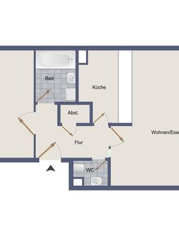 Zur Eigennutzung oder Kapitalanlage: Renovierungsbedürftige 2-Zimmer ETW mit Doppelparker! - Stuttgart