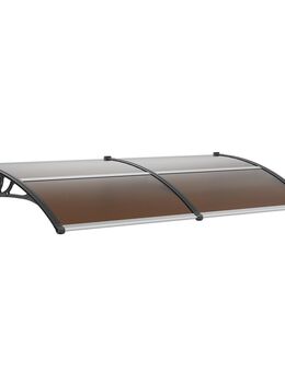 Vordach Haustür 965x1987mm Überdachung UF50 PC-Sonnenschutzfolie Haustürvordach PC-Blatt ABS-Halterung Aluminium-Verbinder Pultvordach UV-beständig Haustürdach Pultbogenvordach Braun - Wuppertal
