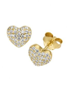 Smart Jewel Paar Ohrstecker Herz mit Zirkonia, Silber 925