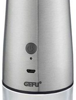 GEFU Salz-/Pfeffermühle VELO elektrisch, (1 Stück), Kippsensor für automat. Mahlen, einstellbare Mahlstufen, LED-Anzeige