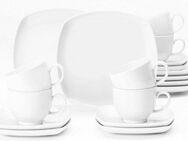 Seltmann Weiden Kaffeeservice Geschirr-Set, Service Lido (18-tlg), 6 Personen, Porzellan, harmonische Formensprache, Made in Germany, 18 Teile, für 6 Personen