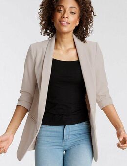 ONLY Kurzblazer ONLELLA – Femininer Blazer mit 3/4-Ärmeln und Raffung regular fit, casual, Web, Kunstfaser, V-Ausschnitt