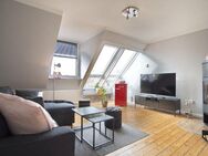 Unique! Charming, individual attic storey apartment with fireplace, wooden floorboards, exposed brickwork and view of the mining museum - Bochum