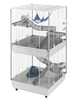 Ferplast Kleintierkäfig Furet Tower - grau: L 80 x B 75 x H 161 cm
