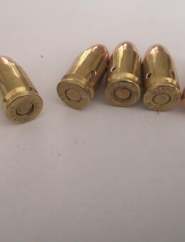 10 Stück 9mm Deko Patrone für zwei Reigen Magazine PAK Schreckschusswaffen - Mayen