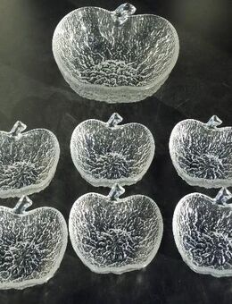 7 Glas Schalen in Apfelform für Salat, Dessert zus. 7,- Vintage - Flensburg