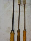 Alte Hammerlötkolben aus Kupfer mit Holzgriff, (Nr 9 und Nr 10) 125 gr, (Nr 2) 250 gr gewinkelt in 69250