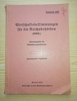 Wirtschaftsbestimmungen für Reichsbehörden RWB 1952 historisch - Hamburg Wandsbek