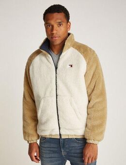 Tommy Jeans Bomberjacke TJM FLUFFY REVERSIBLE JACKET EXT mit kontrastfarbenen Ärmeln