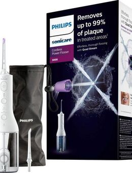 Philips Sonicare Munddusche kabelloser Power Flosser 3000 HX3826, Aufsätze: 2 St., Quad Stream-Technologie, 2 Modi für die Reinigung, 3 Intensitätsstufen
