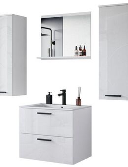 welltime Badmöbel-Set PILA, (Set, 4-St), Badmöbel 4-teilig, verstellbare Einlegeböden, Schubladen