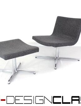 Neu! Wilkhahn Lounge Chair mit Polsterhocker, premium Schurwolle, Aluminum und Chrom, Neupreis 2800,- Euro - Hamminkeln Zentrum