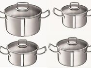 SCHULTE-UFER Topf-Set Turbo Line, Edelstahl 18/10 (Set, 8-tlg., je 1 Fleischtopf 16/20/24 cm, 1x Bratentopf 20 cm), Induktion