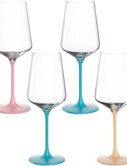 LEONARDO Weinglas Kelchglas BRERA, 400 ml, farbig sortiert, 6er-Set, Glas, spülmaschinengeeignet