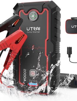 *ANGEBOT* UTRAI Auto Starthilfe 12V 2000A 22000mAh Autobatterie Powerbank, Bis zu 8L Benzin, 6.5L Diesel Anlasser mit QC3.0, Dual USB, LED Taschenlampe Set 4 - Wuppertal