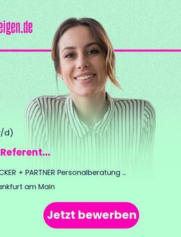 HR - Referent (m/w/d) - Frankfurt (Main)
