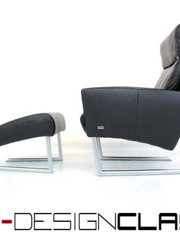 wie neu! Laauser Design Int. Lounge Chair, Freischwinger Sessel mit Hocker, Leder u. Chrom, Bauhaus - Hamminkeln Zentrum