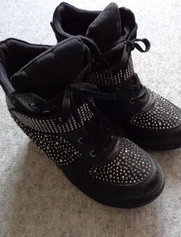 Damen - Stiefeletten, Schuhe, Gr. 39/40, schwarz, mit Keilabsatz - Hamburg